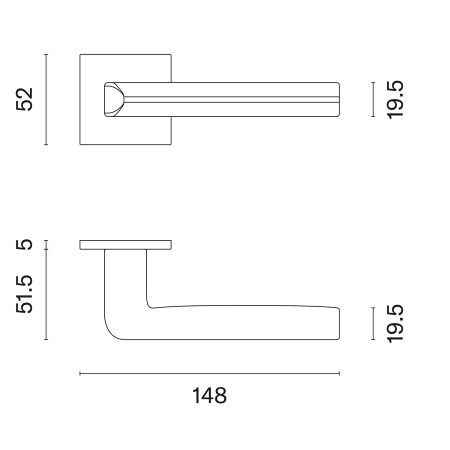 Ajtóvasalat MP AS - SALICE - HR 5S (BS - Matt fekete)
