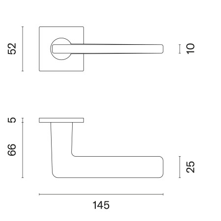 Ajtóvasalat MP AS - SETIA - HR 5S (BS - Matt fekete)