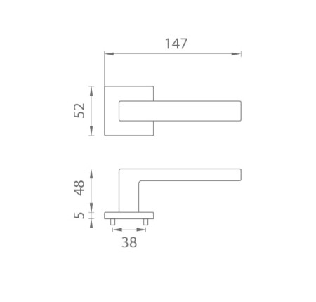 Ajtóvasalat MP AS - TILIA - HR 5S (BS - Matt fekete)