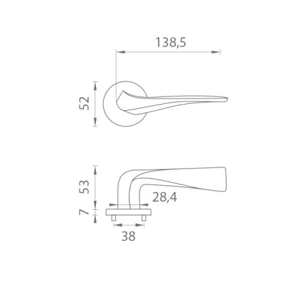 Ajtószerelvények MP Dalia - R 7S (OLV - Polírozott lakkozott sárgaréz)