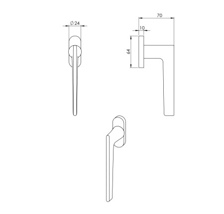 Euro ablakkilincs MP Lieve (MG - Holdszürke)