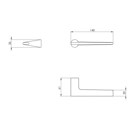 MP LIEVE ajtóvasalatok (MG - Holdszürke)