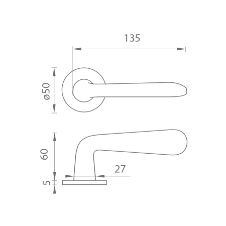 Ajtóvasalat MP VM - SNAPP - R (Matt szürke)