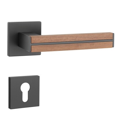 Ajtóvasalat MP AS - IMPERATA - HR 7S (BS - Fekete matt / diófa)