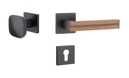 Ajtóvasalat MP AS - IMPERATA - HR 7S (BS - Fekete matt / diófa)