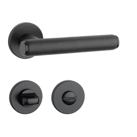 Ajtóvasalatok MP AS - EGERIA - R 7S (BS - Fekete matt / fekete bőr)