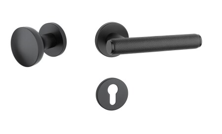 Ajtóvasalatok MP AS - EGERIA - R 7S (BS - Fekete matt / fekete bőr)