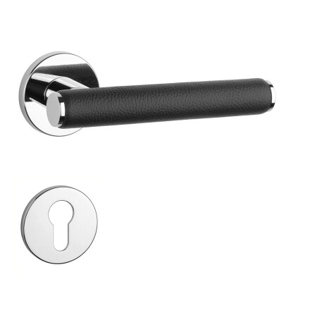 Ajtóvasalatok MP AS - EGERIA - R 7S (OC - ​​Fényes króm / fekete bőr)