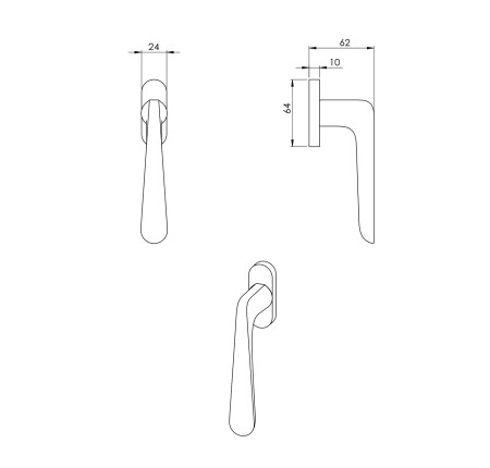 Euro ablakkilincs MP Pepe (MG - Holdszürke)