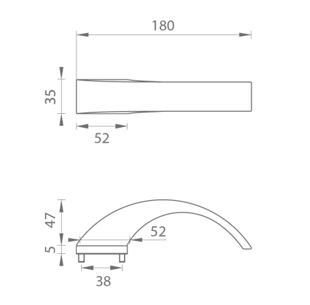 Ajtóvasalat MP TI - DEDOS - RT5 3094 (OCS - Szálcsiszolt króm)