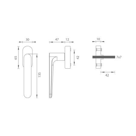 Euro ablakkilincs MP GK - DK - AVUS - R (kasmír szürke)