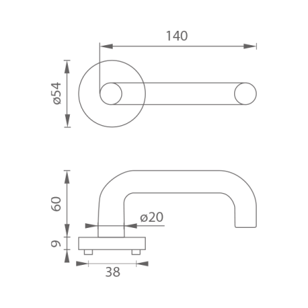 Ajtóvasalat MP COSLAN - R (BS - Matt fekete)