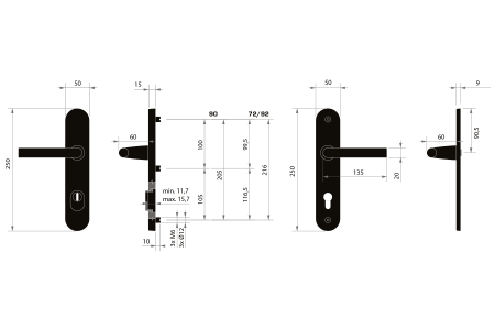 MP MPK biztonsági szerelvények - SECURO A01 PLUS - SO FAVORIT (F9 - Eloxált rozsdamentes acél) - fedéllel