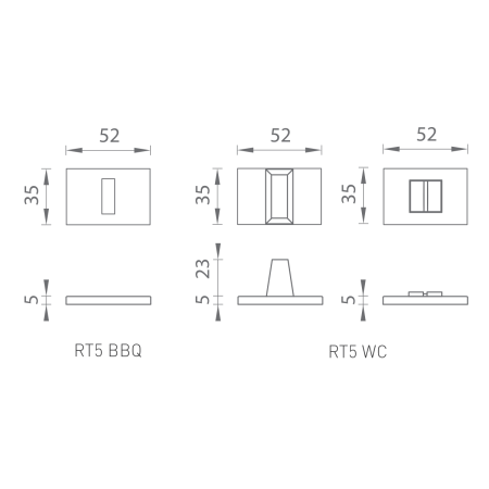 Ajtórozetta MP TI - RT5 (OCS - Szálcsiszolt króm)