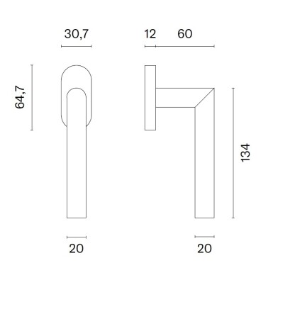 Euro ablakkilincs MP SH - DK - OVAL - 1701 (BN - Szálcsiszolt rozsdamentes acél)