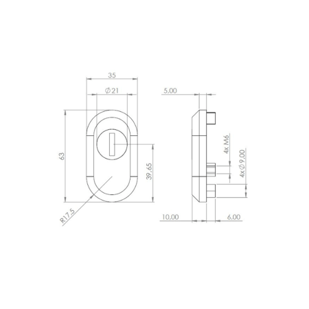 Biztonsági szerelvényekhez való fedőlemez MP MPK SECURO S01 PLUS - SO (BN - Szálcsiszolt rozsdamentes acél)