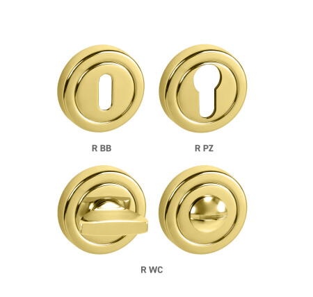 Ajtórozetta MP TI - R osztott (OLV - Polírozott lakkozott sárgaréz)