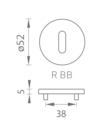 Ajtórozetta MP TI - R 5S (BS PVD - Fekete matt PVD)