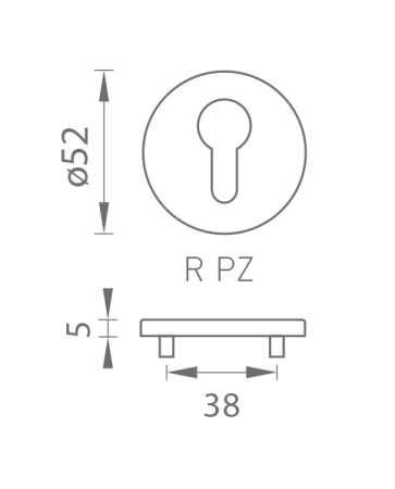 Ajtórozetta MP TI - R 5S (BS PVD - Fekete matt PVD)