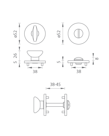 Ajtórozetta MP TI - R 5S (BS PVD - Fekete matt PVD)