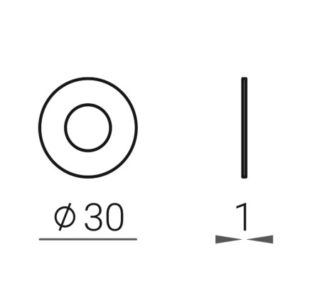 Ajtórozetta MP VM R - A FOGANTYÚ ALATT 30mm (BS - Matt Fekete)