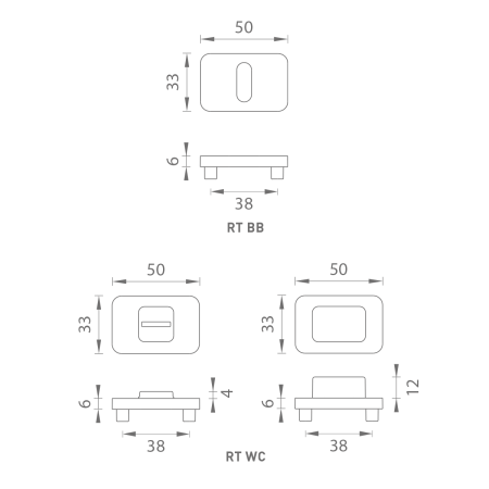 Ajtórozetta MP MPK - PERFECTA - RT (OLS - Szálcsiszolt sárgaréz)