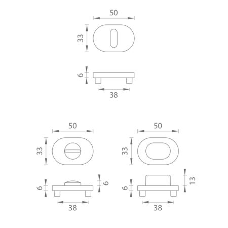 Ajtórozetta MP MPK - IMPRESSA - OR (OLS - Szálcsiszolt sárgaréz)