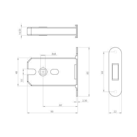 MP MPK mágneszár zárbetéttel (BS - matt fekete)