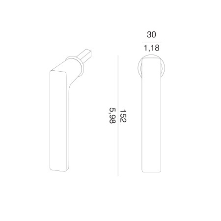 Euro ablakkilincs MP VM - DK - BAAR - R mini (BS - matt fekete)