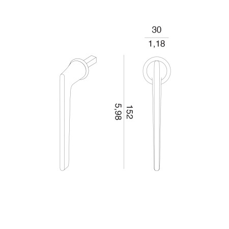 Euro ablakkilincs MP VM - DK - LIEVE - R mini (MG - Holdszürke)