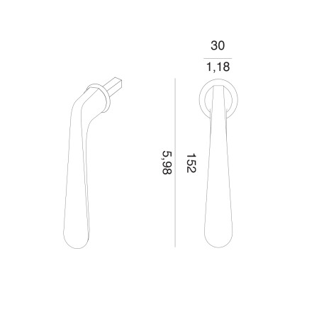 Euro ablakkilincs MP VM - DK - PEPE - R mini (OC - Fényes króm)