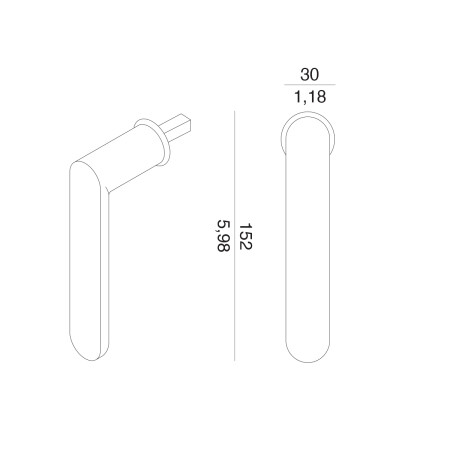 Euro ablakkilincs MP VM - DK - PURE - R mini (OGS - Matt bronz)