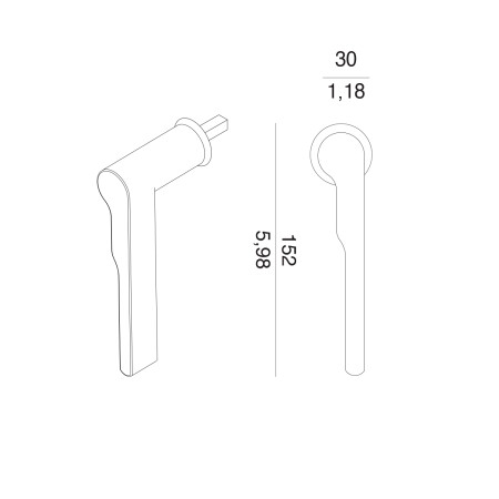 Euro ablakkilincs MP VM - DK - WIND - R mini (BS - matt fekete)