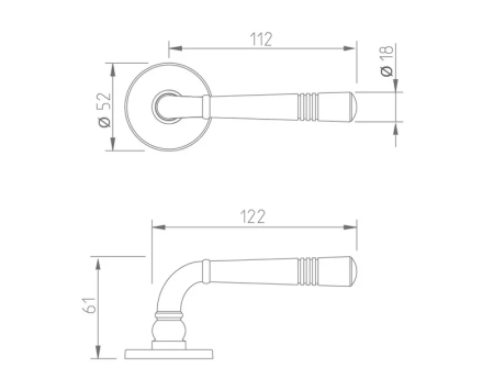 Ajtóvasalat MP TI - DIADEM - R 4009 5S (OCS - Szálcsiszolt króm)