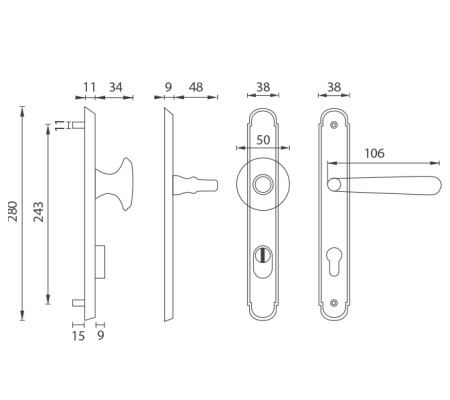 MP NI - ALT WIEN K védőszerelvények (OBMP - Antik sárgaréz matt lakk)