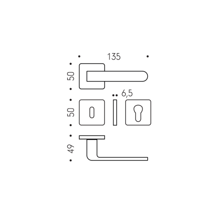 Ajtóvasalat MP CB - FEDRA AC11 - HR (Krómozott, polírozott)