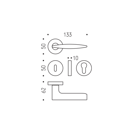 Ajtóvasalat MP CB - GAIA GR11 - R (Matt króm)