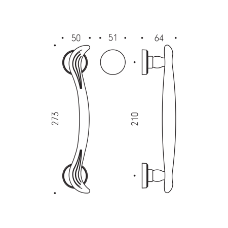 Ajtókilincs MP PIUMA - 273/210 (Antik bronz)