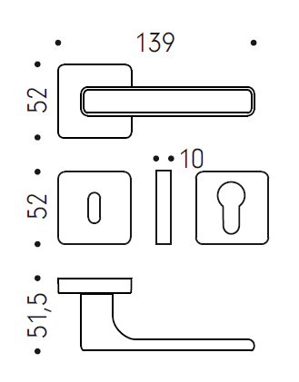 MP MOOD DUEQ ajtóvasalatok - HR (matt kék)