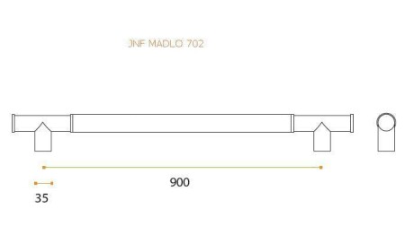 Ajtókilincs MP JNF - IN.07.702.C (BN/CL - Szálcsiszolt rozsdamentes acél / bézs bőr)