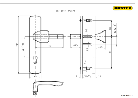 Biztonsági szerelvények ROSTEX BK 802 ASTRA (ROSDAMENTES ACÉL)