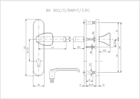 ROSTEX 802/O BARYT (MATT ROZSDAMENTES ACÉL) biztonsági szerelvények