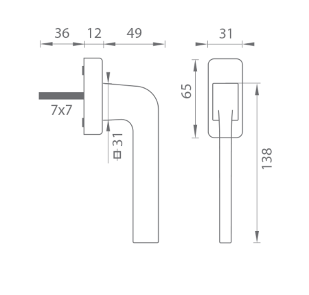 Euro ablakkilincs MP DK Supra-HR 3097Q (OCS)