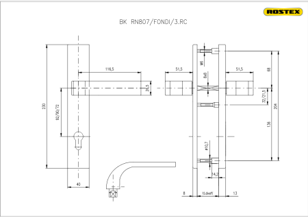 Biztonsági szerelvények ROSTEX RN807 FONDI (MATT ROZSDAMENTES ACÉL)