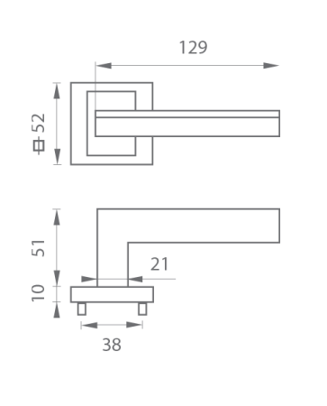 MP Jasper HR ajtóvasalat (BS/OC - Matt fekete / fényes króm)