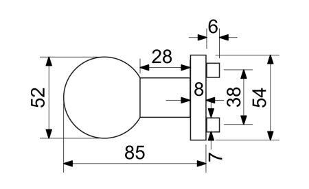 Ajtólabda Richter RK.KNOB.01.FIX CE)
