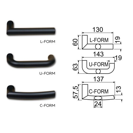 RICHTER R.711.ZB TB3 biztonsági szerelvények (fekete)