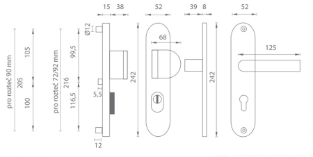 Megerősített szerelvények MP AXA Beta2 Plus (F6 - inox elox)