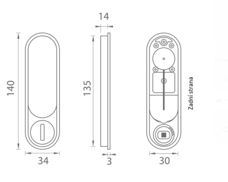 Ház tolóajtóhoz MP PR 2647Z - WC (BS - fekete matt)