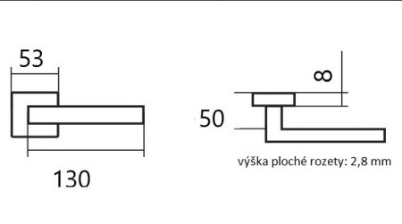Ajtószerelvények TWIN CUBOID HR C 1682FL (CM) - lapos rozetta